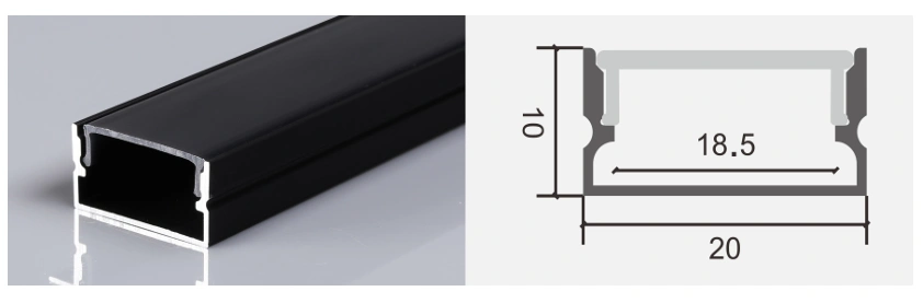 Aluminum LED Profile – SU-2010-Black