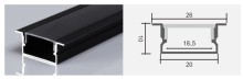 Aluminum LED Profile – SU-2010A-Black