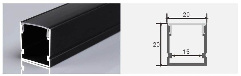 Aluminum LED Profile – SU-2020-Black