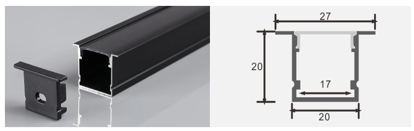 Aluminum LED Profile – SU-2020A-Black