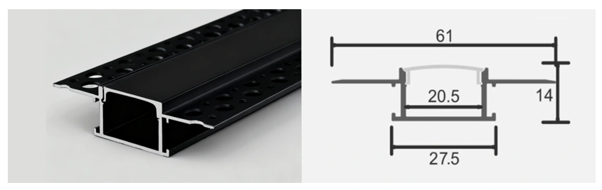 Aluminum LED Profile – SU-6114-Black