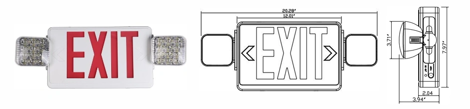 LED Exit Sign & Emergency Light Combo – HY-EXLCOMB01RED