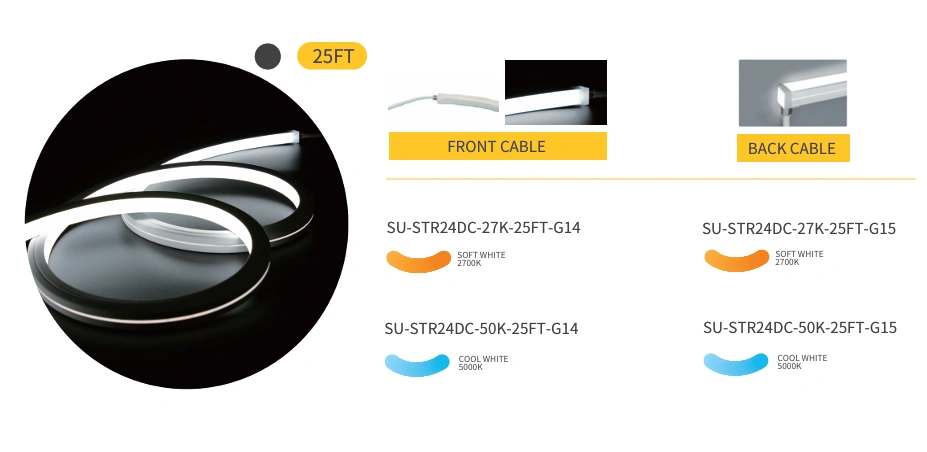 COB Square Top Bend Neon Flex – SU-STR24DC-50K-25FT-G14
