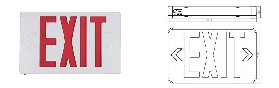 LED Exit Sign with Battery – HY-EXS01RED