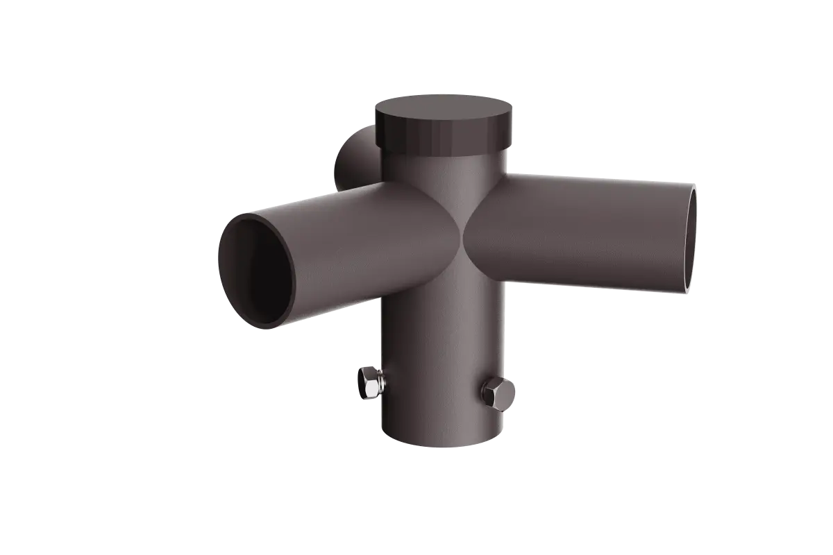 3-Head Round Pole Mount – 120°
