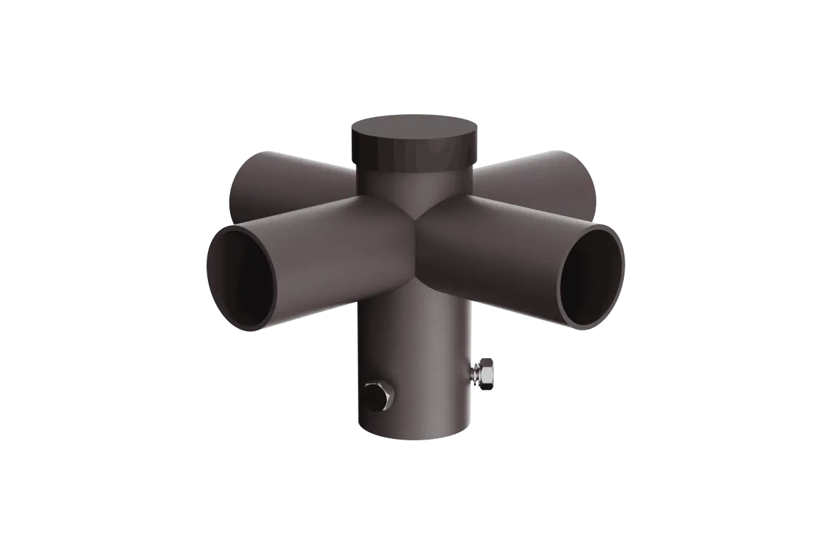 4-Head Round Pole Mount – 2⅜"
