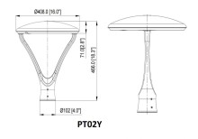 LED POST TOP 4 IN 1 LIGHTING DISTRIBUTION&POWER&CCT