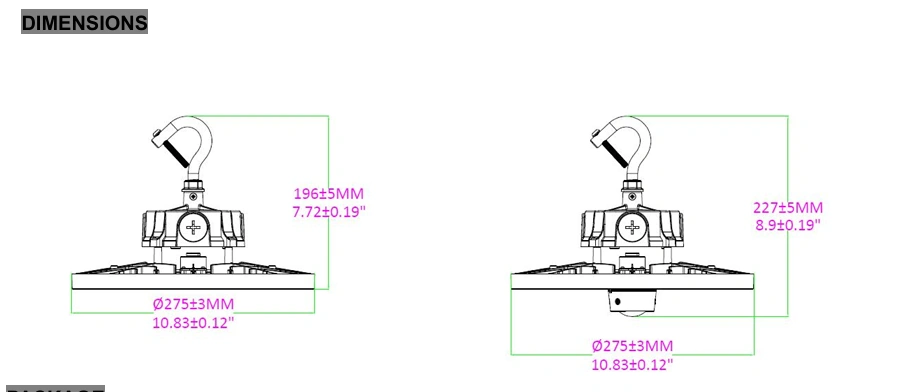 LED High Bay Light – 240W, CCT Selectable (40K/50K/57K) – SU-UFO-240WLC-G1