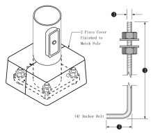 12FT Steel Light Pole – 3 Inch – 11 Gauge