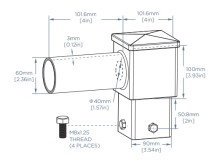 4-Inch Square Pole Tenon Adapter – LS-F1-4IN