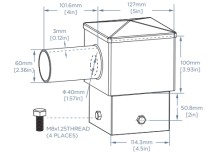 5-Inch Square Pole Tenon Adapter – Single Mount (LS-F1-5IN)