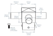 5-Inch Square Pole Tenon Adapter – Triple Mount (LS-F3-5IN)