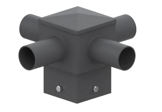 5-Inch Square Pole Tenon Adapter – Quad Mount (LS-F4-5IN)