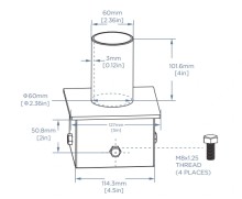 5-Inch Square Pole Tenon Adapter – Downward Mount (LS-FD1-5IN)