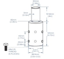 Round-to-Square Pole Reducer – 3-Inch (LS-RS1-3IN)