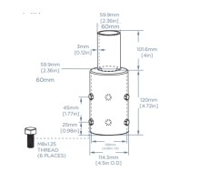 Round-to-Square Pole Reducer – 4-Inch (LS-RS1-4IN)