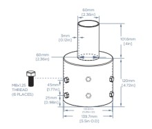 5-Inch Round Pole Top Tenon Reducer (LS-RS1-5IN)