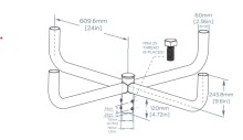 Round Pole Light Arm – Quad Fixture Mount (LS-RL4)
