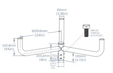 Round Pole Long-Arm Mount – Single Fixture (LS-RL01)