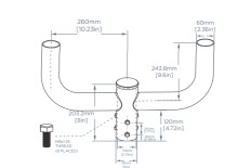 Round Pole Long-Arm Mount – Dual Fixture (LS-RL02)