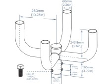 Round Pole Long-Arm Mount – Quad Fixture (LS-RL04)